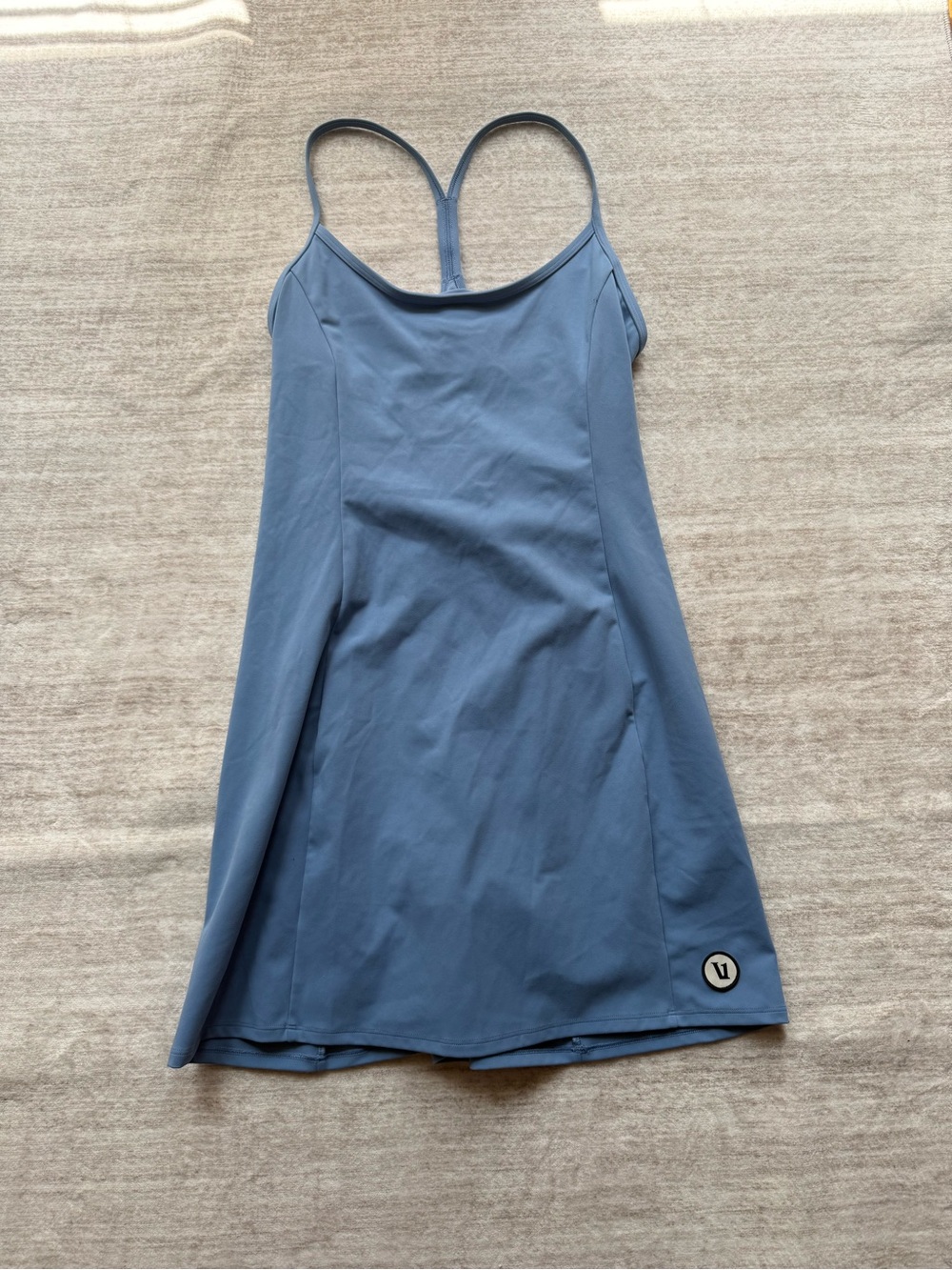Vuori Slate Blue Strappy Athletic Mini Dress